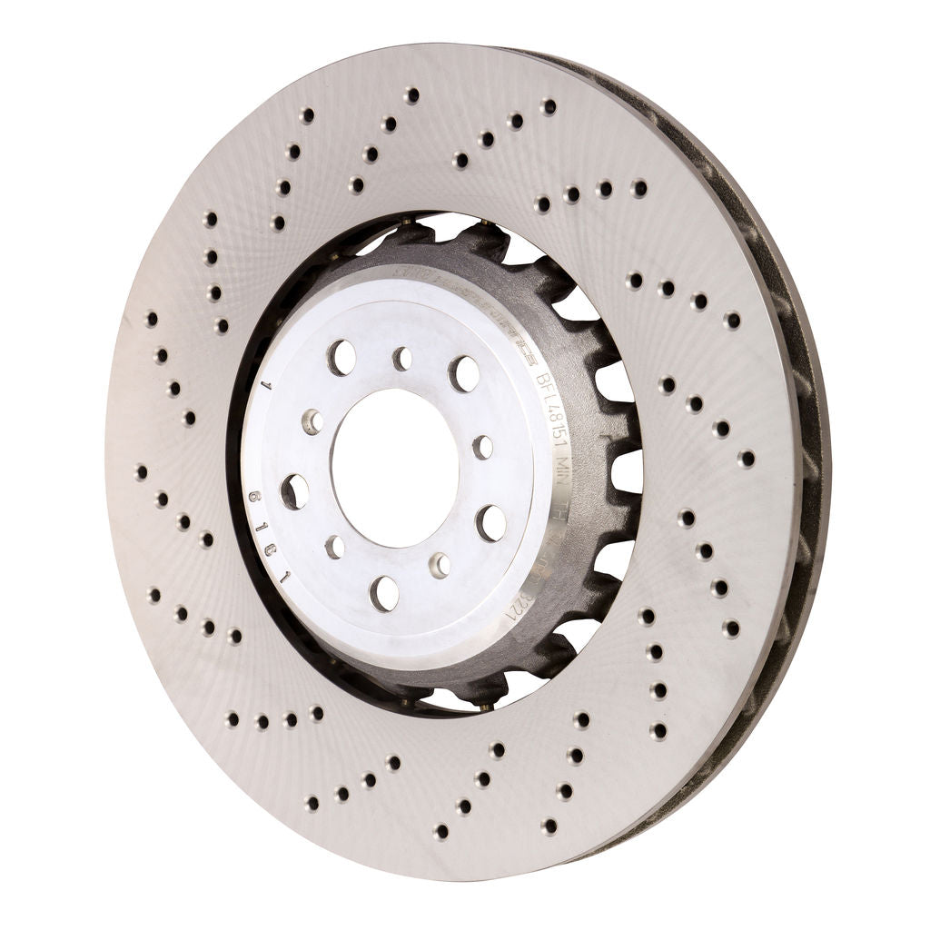 SHW 2013 - 2016 BMW M5 / 2012 - 2019 M6 4.4L Left Front Cross-Drilled Lightweight Brake Rotor (34112284101)