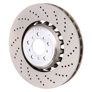 SHW 2013 - 2016 BMW M5 / 2012 - 2019 M6 4.4L Right Front Cross-Drilled Lightweight Brake Rotor (34112284102)