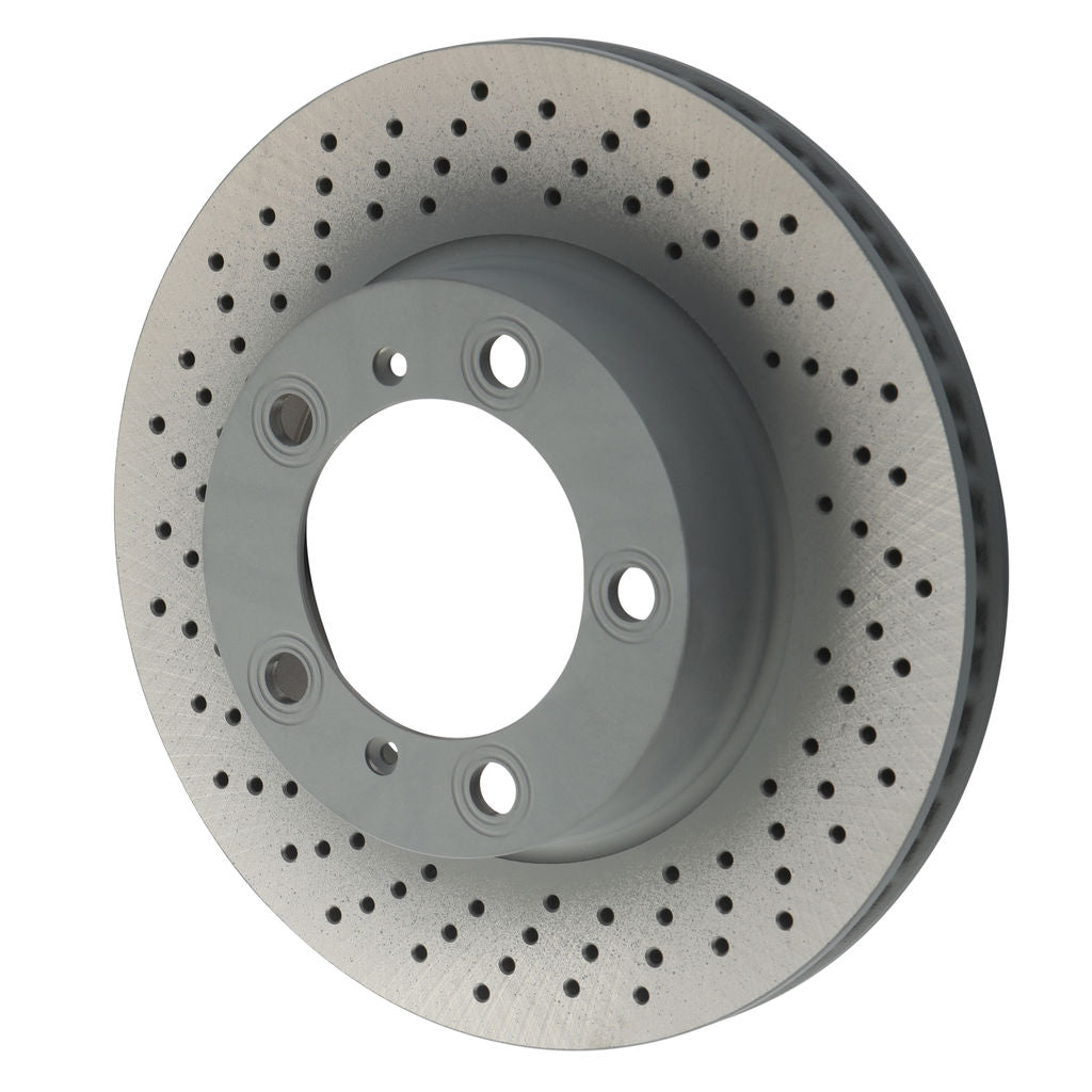 SHW 2005 -  2008 Porsche Boxster 2.7L Right Front Cross-Drilled Monobloc Brake Rotor (98735140201)