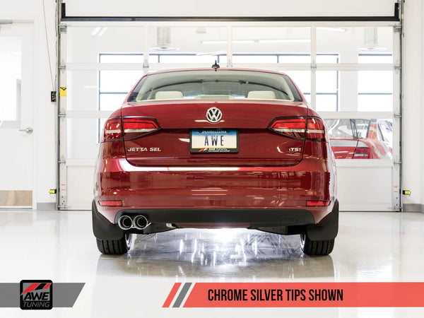 AWE Tuning 2012 - 2018 Mk6 GLI 2.0T - Mk6 Jetta 1.8T Track Edition Exhaust - Polished Silver Tips