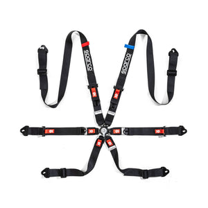 Sparco Belt Prime H2 6-Point 2in Harness FHR/Hans - Blue / Black / Red