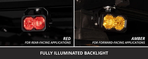 Diode Dynamics C2 2.0 Sport White SAE Driving Standard Amber Backing Light (pair)