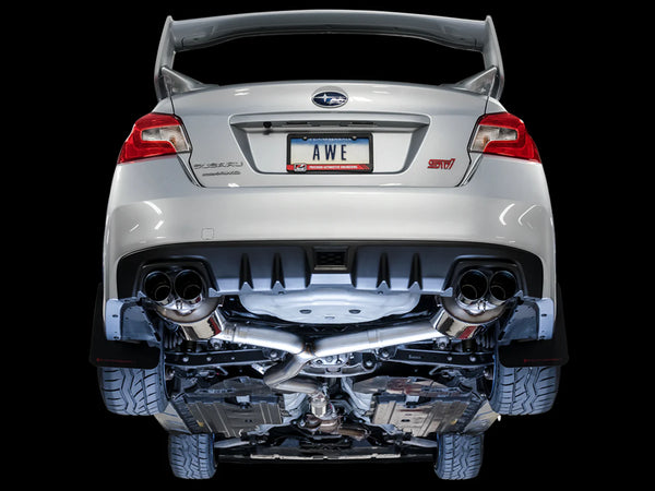AWE Tuning Touring Edition Cat Back Exhaust Chrome Tips - Subaru WRX/STI Sedan 2011-2014 / STI 2015+