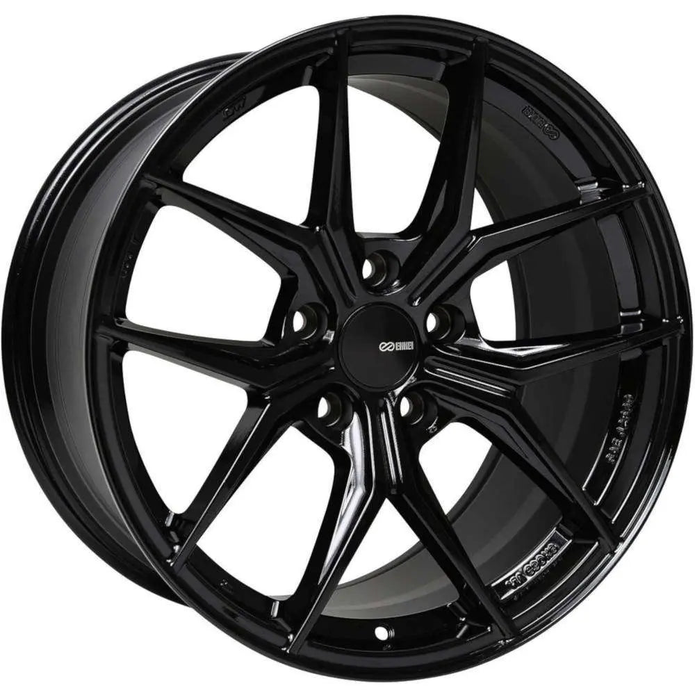 Enkei TSR-X 18x8 45mm Offset 5x112 BP 72.6mm Bore Gloss Black Wheel