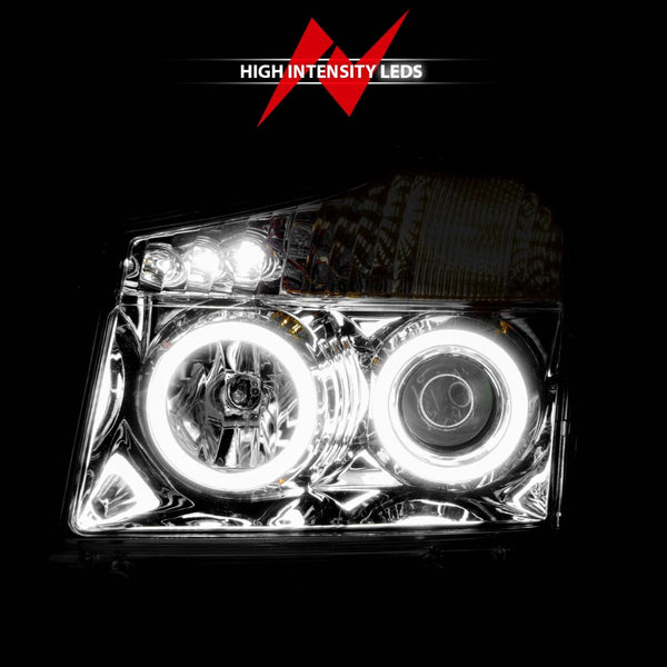 ANZO 2005-2007 Nissan Armada / 2004 - 2015 Titan Projector Headlights w/ Halo Chrome (CCFL)