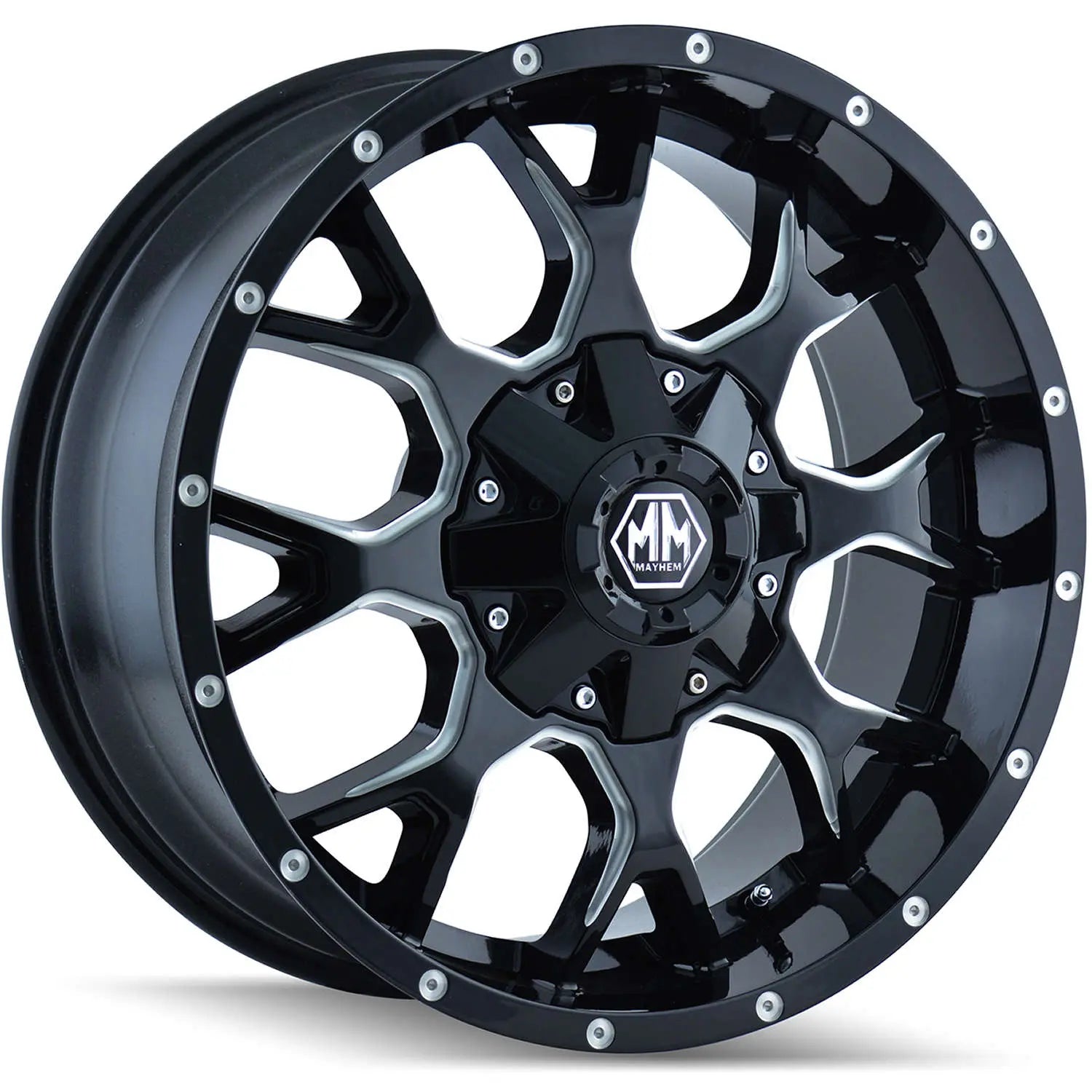 Mayhem 8015 Warrior 20x10 / 6x135 BP / -25mm Offset / 106mm Hub Black w/ Milled Spokes Wheel