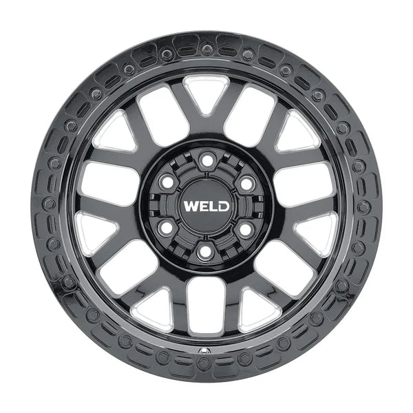Weld Off-Road W105 17X10 Cinch 6X135 / 6X139.7 ET-25 BS4.50 Satin Black MIL / Gloss Black 106.1
