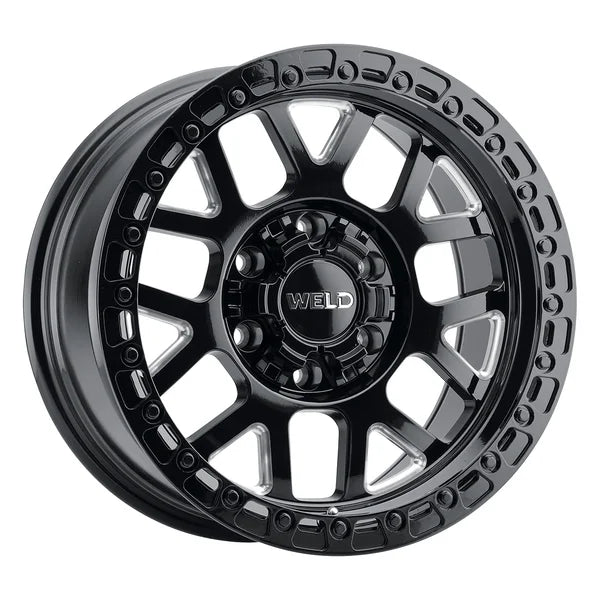 Weld Off-Road W105 17X10 Cinch 6X135 / 6X139.7 ET-25 BS4.50 Satin Black MIL / Gloss Black 106.1