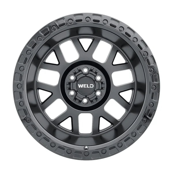 Weld Off-Road W104 17X9.0 Cinch 6X135 / 6X139.7 ET-12 BS4.50 Satin Black Gloss Black 106.1