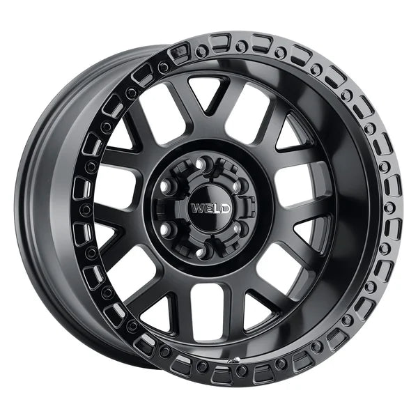 Weld Off-Road W104 17X9.0 Cinch 6X135 / 6X139.7 ET-12 BS4.50 Satin Black Gloss Black 106.1