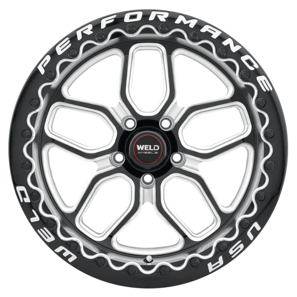 Weld S907 15X10 Laguna Beadlock 5X114.3 ET25 BS6.5 Gloss Black MIL Dia 78.1