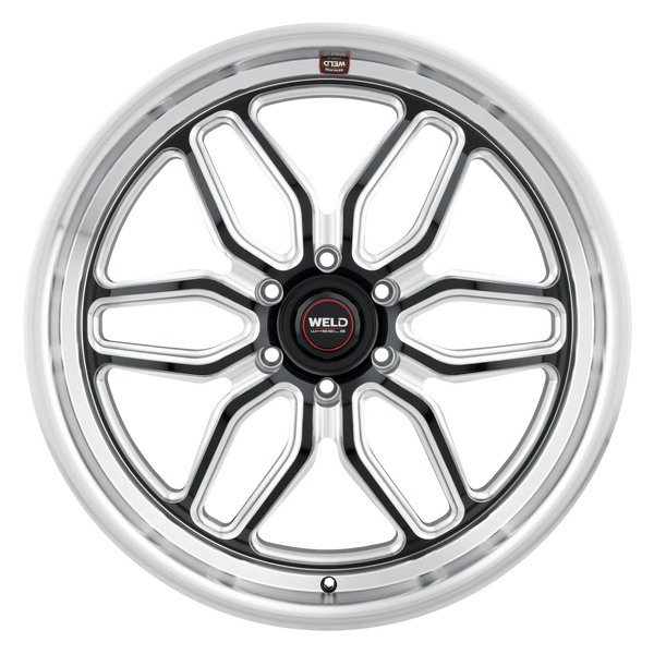Weld Laguna 6 22x9.5 6x139.7 ET25 6.23 BS - Gloss Black Milled - Non-Beadlock
