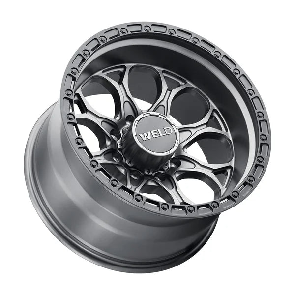Weld Off-Road W107 20X10 Ledge 8 | 8X180 ET-18 BS 4.75 Satin Gun / Black Ring 124.3