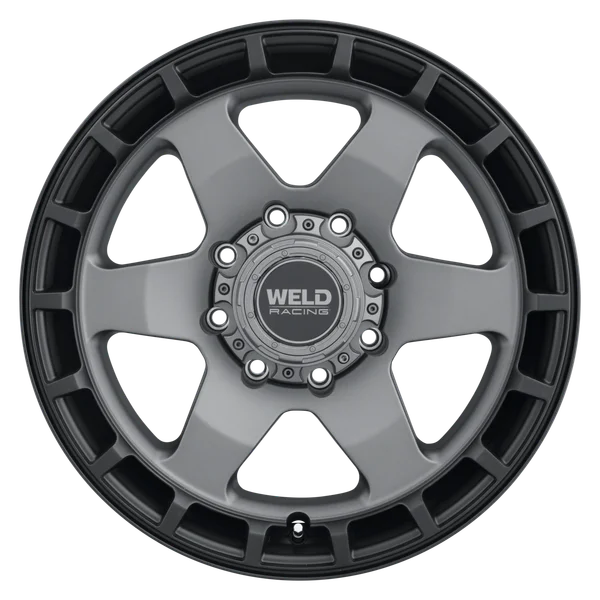 Weld Off-Road Ridge 20x9 - 8x170 BP - ET0 - 125.1mm CB - Satin Gunmetal Wheel (Black Ring)