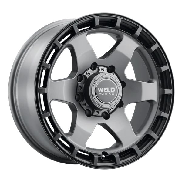 Weld Off-Road Ridge 20x9 - 8x170 BP - ET0 - 125.1mm CB - Satin Gunmetal Wheel (Black Ring)