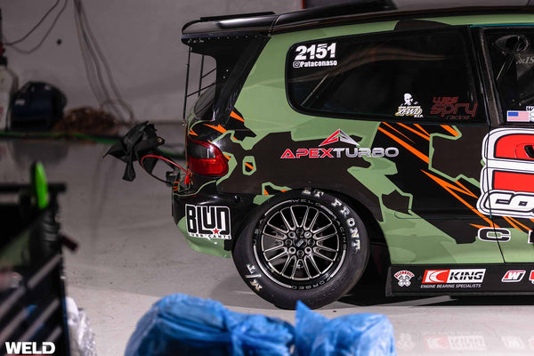 Weld Tuner Import 15x7 / 4x100mm BP / 5in. BS Black CTR Black Single Beadlock MT