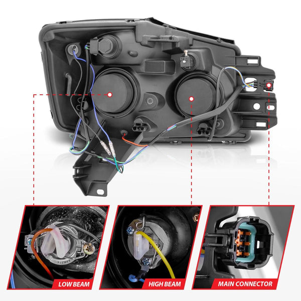 ANZO 2005 - 2007 Nissan Armada / 2004 - 2007 Titan Projector Headlights w/ Halo Black (CCFL)