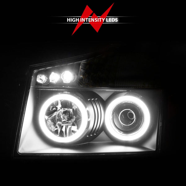 ANZO 2005 - 2007 Nissan Armada / 2004 - 2007 Titan Projector Headlights w/ Halo Black (CCFL)