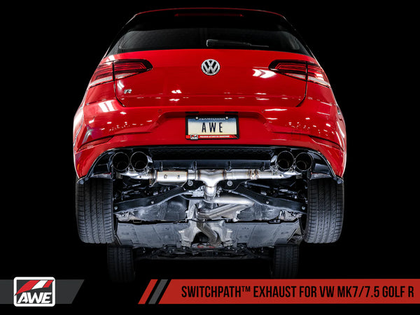 AWE Tuning Volkswagen 2015 - 2017 Golf R MK7 SwitchPath Exhaust w/Diamond Black Tips 102mm