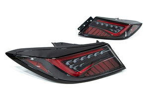 OLM Scythe Style LED Taillights Clear Red - Subaru BRZ / Toyota GR86 2022+