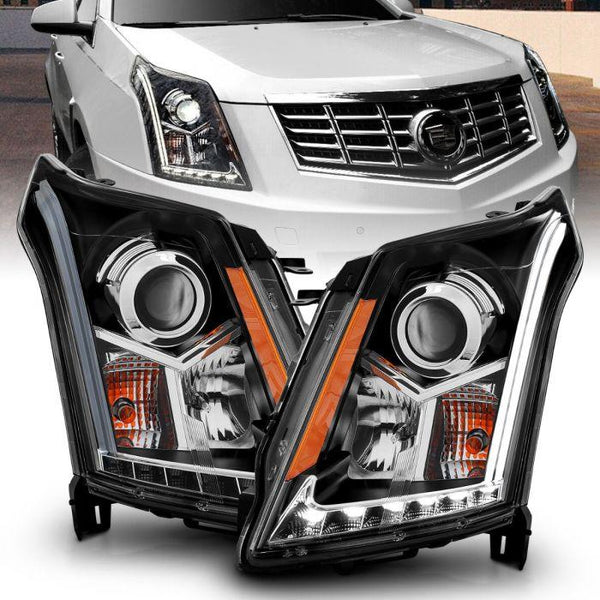 ANZO 2010-2015 Cadillac Srx Projector Headlights w/ Plank Style Design Black - GUMOTORSPORT
