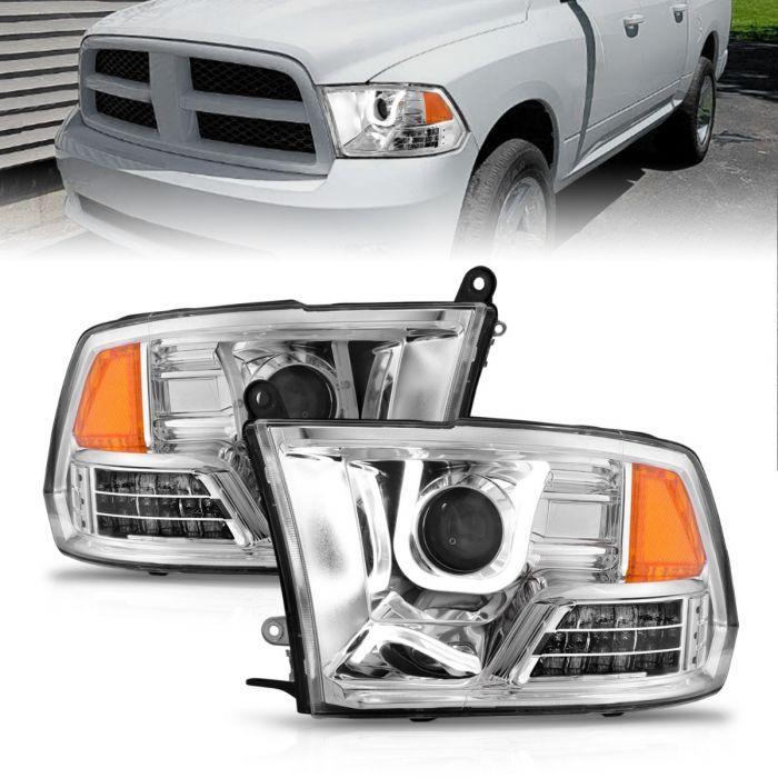 ANZO 2009 - 2018  Dodge Ram 1500 / 2010 - 2018 Ram 2500/3500 Headlights w/ U-Bar Chrome (For Non Projector models) - GUMOTORSPORT