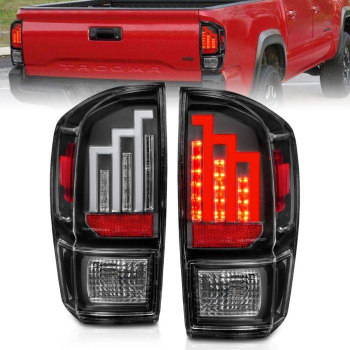 ANZO 2016 - 2022 Toyota Tacoma LED Taillights Black - GUMOTORSPORT