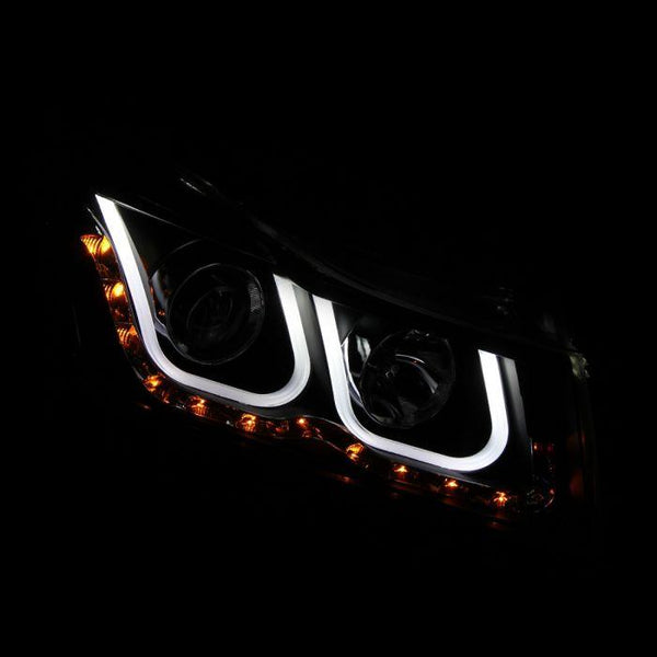 ANZO 2011-2015 Chevrolet Cruze Projector Headlights w/ U-Bar Black - GUMOTORSPORT