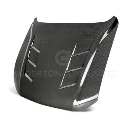 Anderson Composites 2018 - 2022 Ford Mustang GT Type-SA Style Heat Extractor Double Sided Carbon Fiber Hood - GUMOTORSPORT