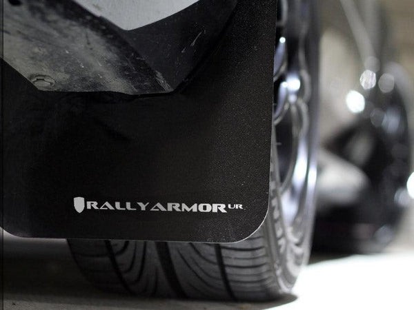 Rally Armor 2008 - 2010 Subaru WRX (Hatch & Sedan) / 2008 - 2011 Subaru 2.5i Black UR Mud Flap w/ White Logo - GUMOTORSPORT
