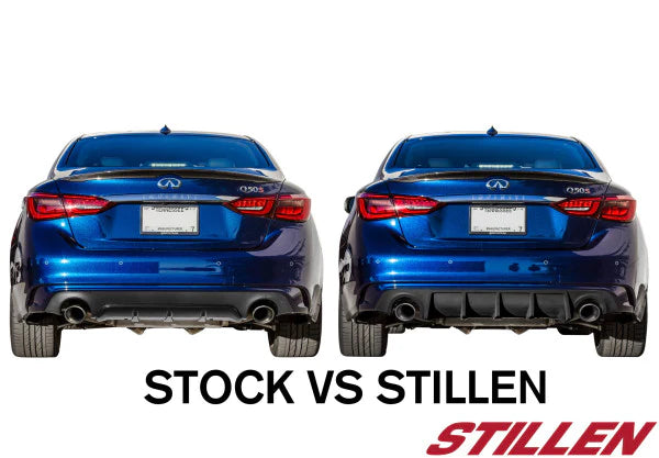 Stillen 2018-2021 Infiniti Q50 Rear Diffuser - Matte Black - KB11241MB