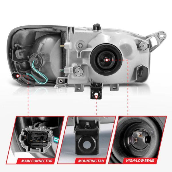 ANZO 1999 - 2004 Nissan Pathfinder Crystal Headlights Black - GUMOTORSPORT