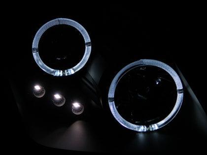 ANZO 1997-2001 Honda Prelude Projector Headlights w/ Halo Black w/ LED - GUMOTORSPORT