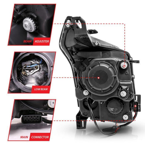 ANZO 2010-2015 Cadillac Srx Projector Headlights w/ Plank Style Design Black - GUMOTORSPORT