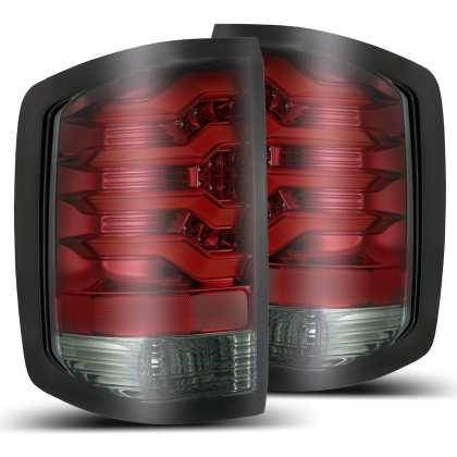 AlphaRex 14-18 Chevrolet Silverado 1500 PRO-Series LED Tail Lights Red Smoke - GUMOTORSPORT