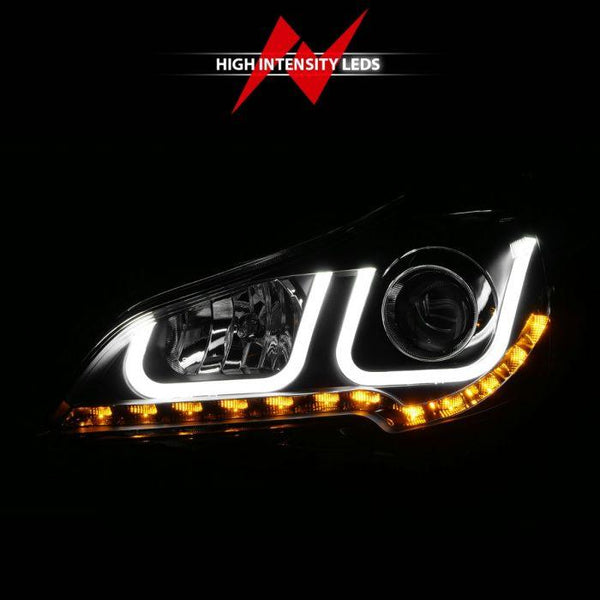 ANZO 2010 - 2014 Subaru Outback / Legacy Projector Headlights w/ U-Bar Black ( Halogen Models ) - GUMOTORSPORT