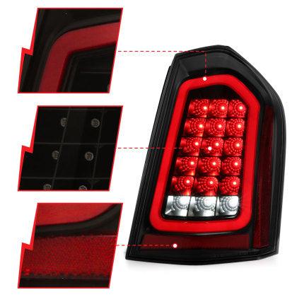 ANZO 11-14 Chrysler 300 LED Taillights Black w/ Sequential - GUMOTORSPORT