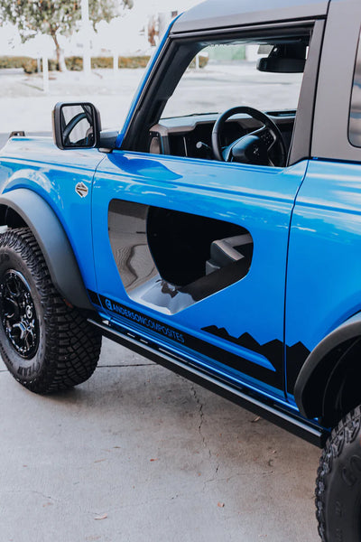 Anderson Composites 2021 + Ford Bronco 2DR Fiberglass Doors (Pair) Optional Inserts - Off Road - GUMOTORSPORT