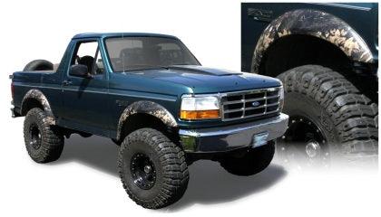 Bushwacker 92-96 Ford F-150 Styleside Extend-A-Fender Style Flares 4pc 81.0/96.0in Bed - Black - GUMOTORSPORT