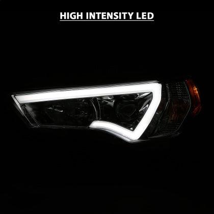 ANZO 2014 - 2021 Toyota 4 Runner Plank Style Projector Headlights Chrome w/ Amber - GUMOTORSPORT