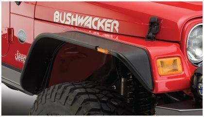 Bushwacker 97-06 Jeep Wrangler Flat Style Flares 4pc - Black - GUMOTORSPORT