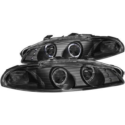 ANZO 1997 - 1999 Mitsubishi Eclipse Projector Headlights w/ Halo Black G2 - GUMOTORSPORT