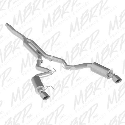 MBRP 2015 - 2022 Ford Mustang EcoBoost 2.3L T409 3in Cat Back Dual Split Rear Exit (Street Version) - GUMOTORSPORT