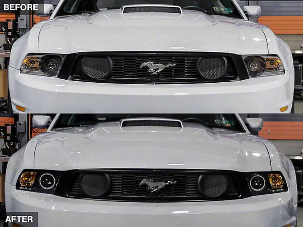 Raxiom 2010 - 2012 Ford Mustang w/ Headlights CCFL Halo Projector Headlights- Black Housing (Clear Lens)