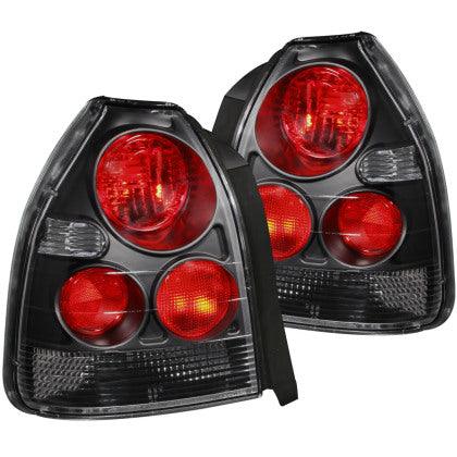 ANZO 1996-2000 Honda Civic 3 Door Taillights Black - GUMOTORSPORT