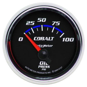 Autometer Cobalt 52mm 100 PSI Short Sweep Electric Oil Pressure Gauge - GUMOTORSPORT