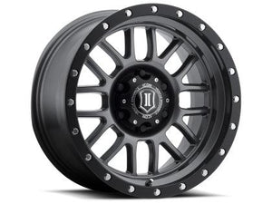 ICON Alpha 17x8.5 6x5.5 0mm Offset 4.75in BS 106.1mm Bore Gun Metal Wheel - GUMOTORSPORT