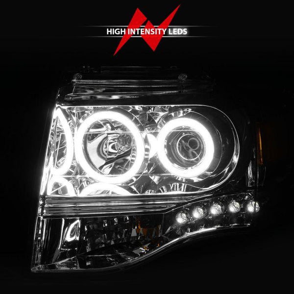 ANZO 2007-2014 Ford Expedition Projector Headlights Chrome - GUMOTORSPORT