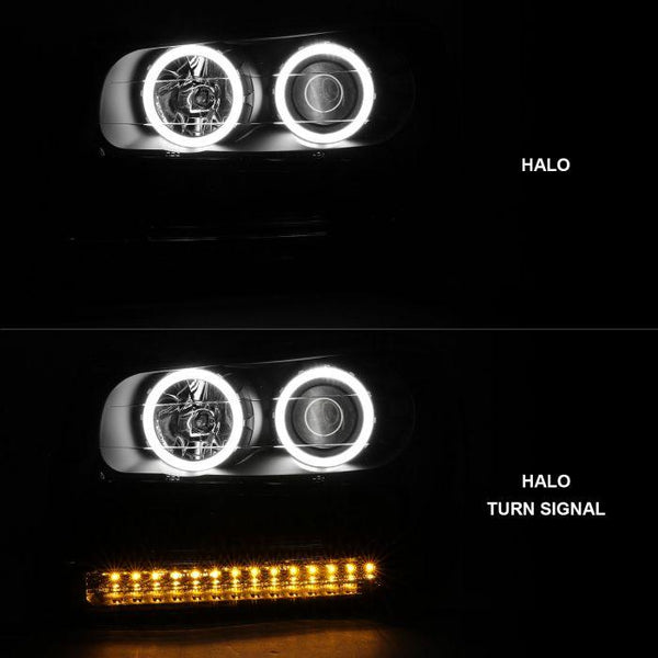 ANZO 2002 - 2009 Chevrolet Trailblazer Projector Headlights w/ Halo Black - GUMOTORSPORT