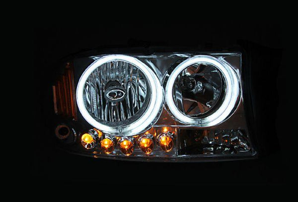 ANZO 1997 - 2004 Dodge Dakota / 1998 - 2003 Durango Projector Headlights w/ Halo Black 1 pc - GUMOTORSPORT